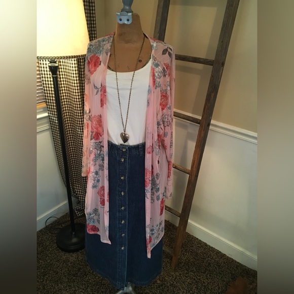 Ragdoll Rose Floral Pink Cardigan Size 3x - Picture 7 of 13